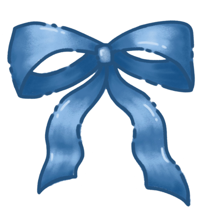 Blue bow on a white background